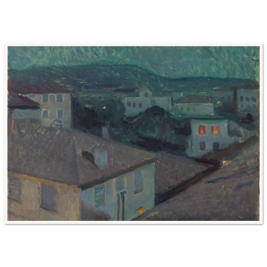 Night in Nice (1891) Art Print | Edvard Munch - Framed Poster - 30x40 cm / 12x16″ - Black frame