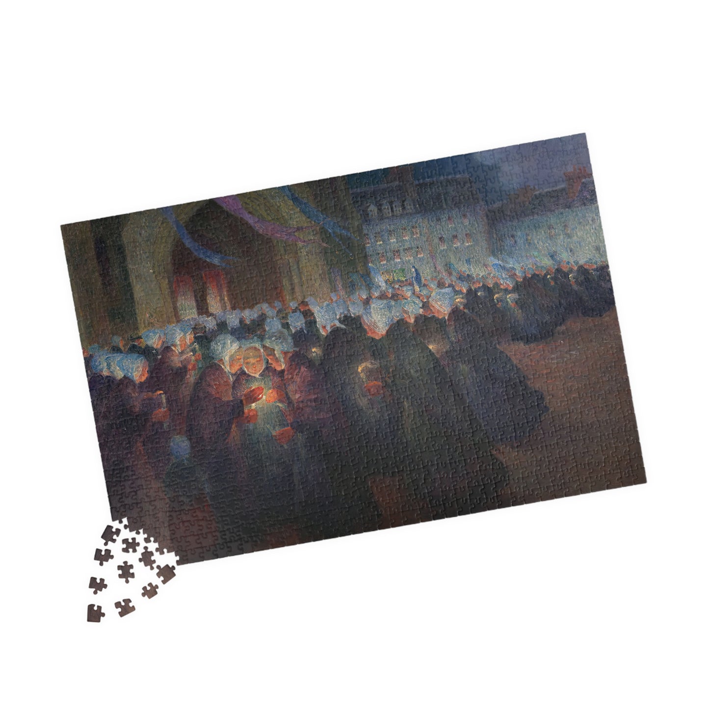 Nightime Procession at Saint-Paul de Leon Puzzle | Ferdinand Loyen du Puigaudeau - - 252 pcs (Horizontal) - 