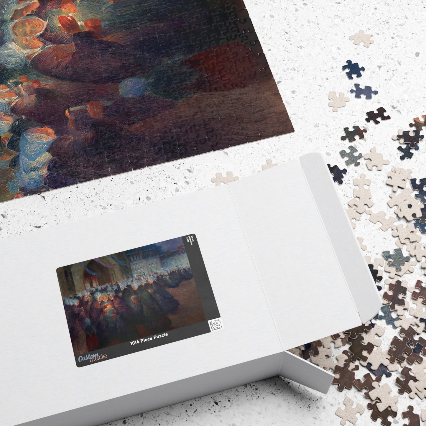 Nightime Procession at Saint-Paul de Leon Puzzle | Ferdinand Loyen du Puigaudeau - - 252 pcs (Horizontal) - 