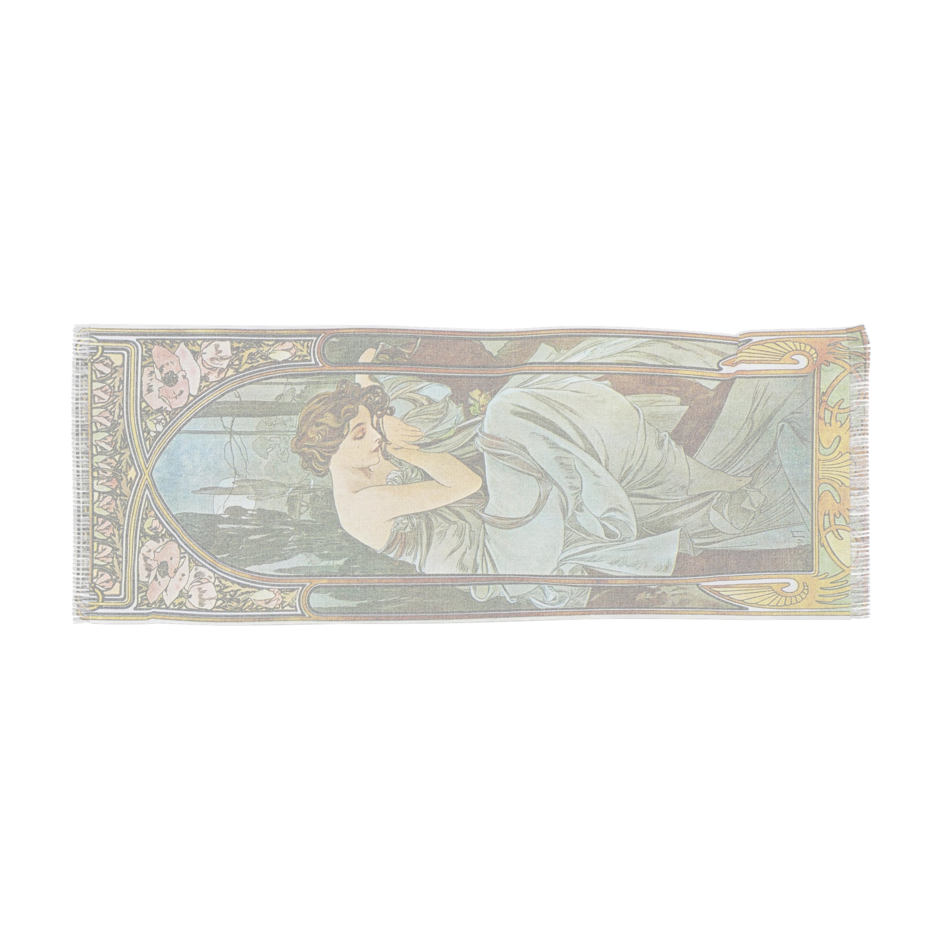 Nightly Rest | Alphonse Mucha Scarf – Art Nouveau Scarf - - 27" × 71'' - 