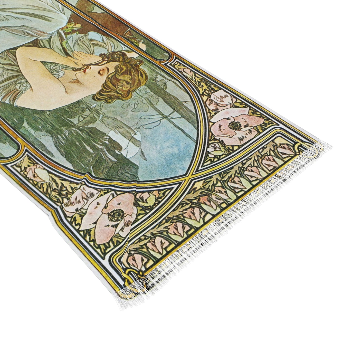 Nightly Rest | Alphonse Mucha Scarf – Art Nouveau Scarf - - 27" × 71'' - 