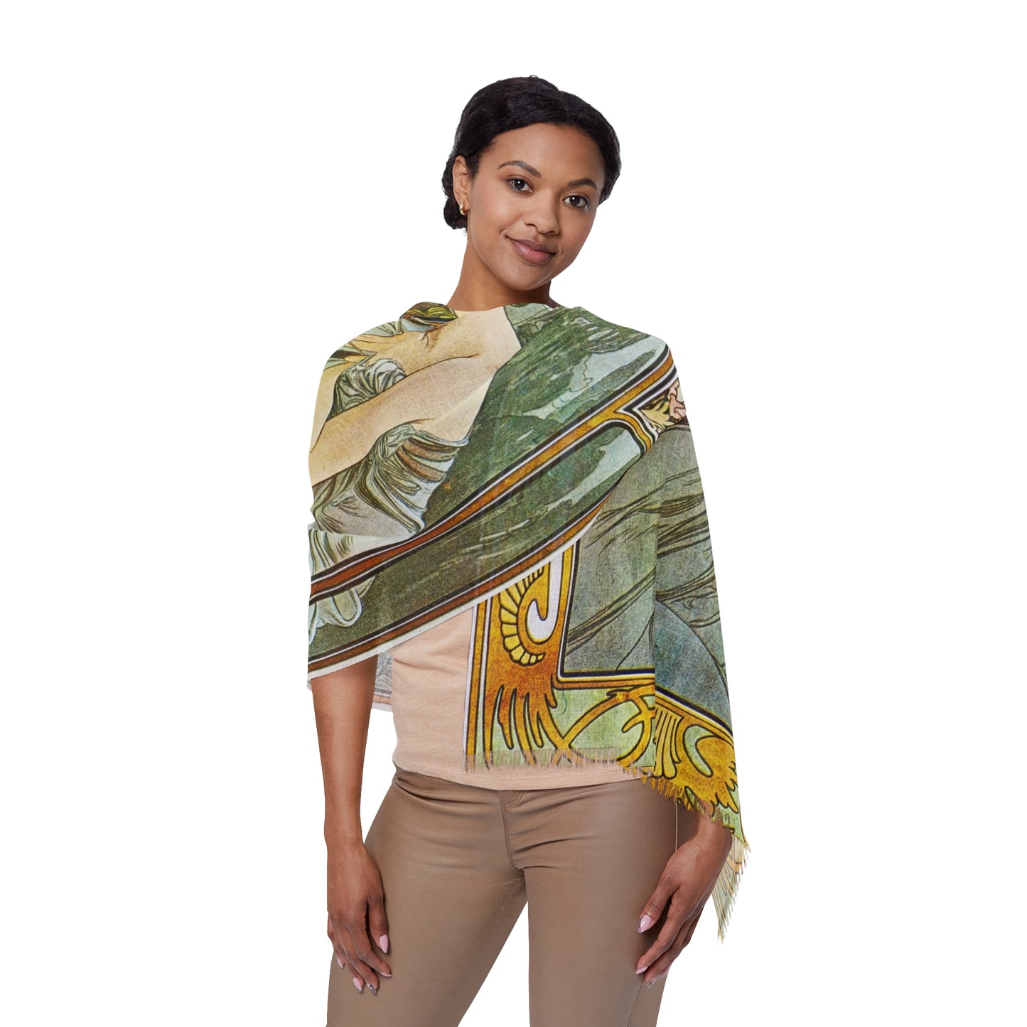 Nightly Rest | Alphonse Mucha Scarf – Art Nouveau Scarf - - 27" × 71'' - 