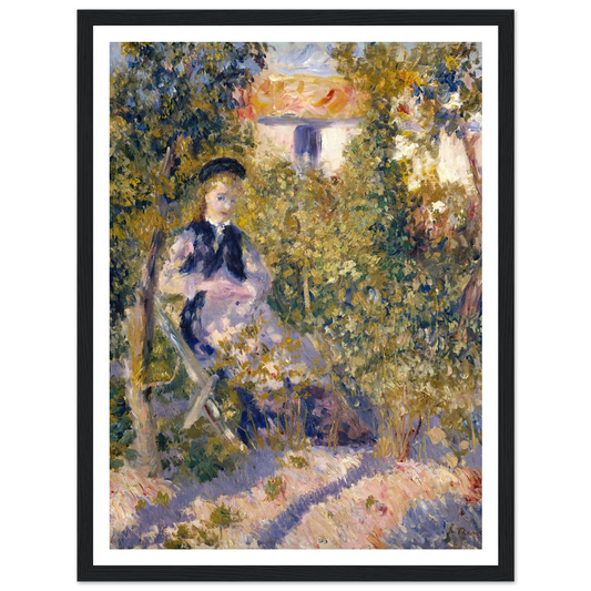 Nini in the Garden (Nini Lopez) (1876) Art Print | Pierre Auguste Renoir - Framed Poster - 30x40 cm / 12x16″ - Black frame