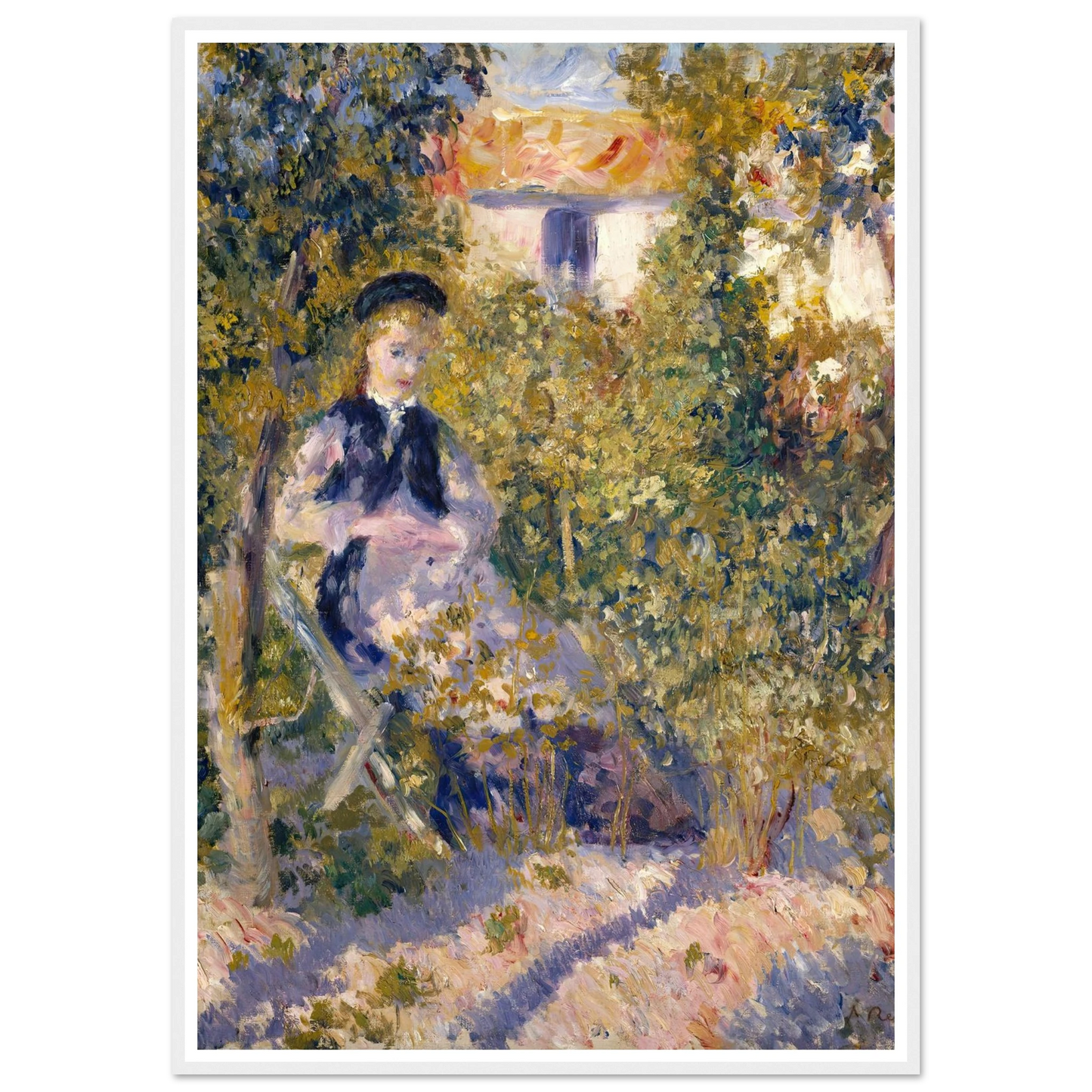 Nini in the Garden (Nini Lopez) (1876) Art Print | Pierre Auguste Renoir - Framed Poster - 30x40 cm / 12x16″ - Black frame