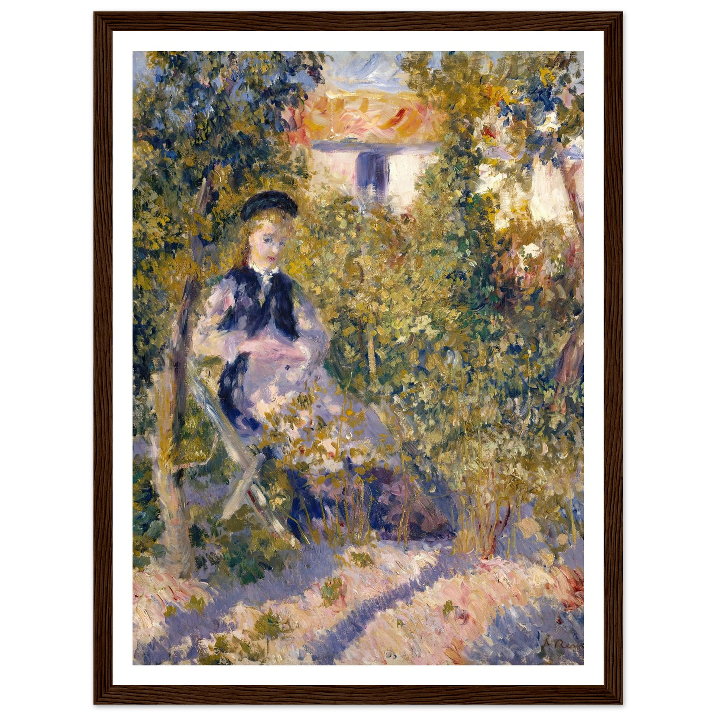 Nini in the Garden (Nini Lopez) (1876) Art Print | Pierre Auguste Renoir - Framed Poster - 30x40 cm / 12x16″ - Black frame