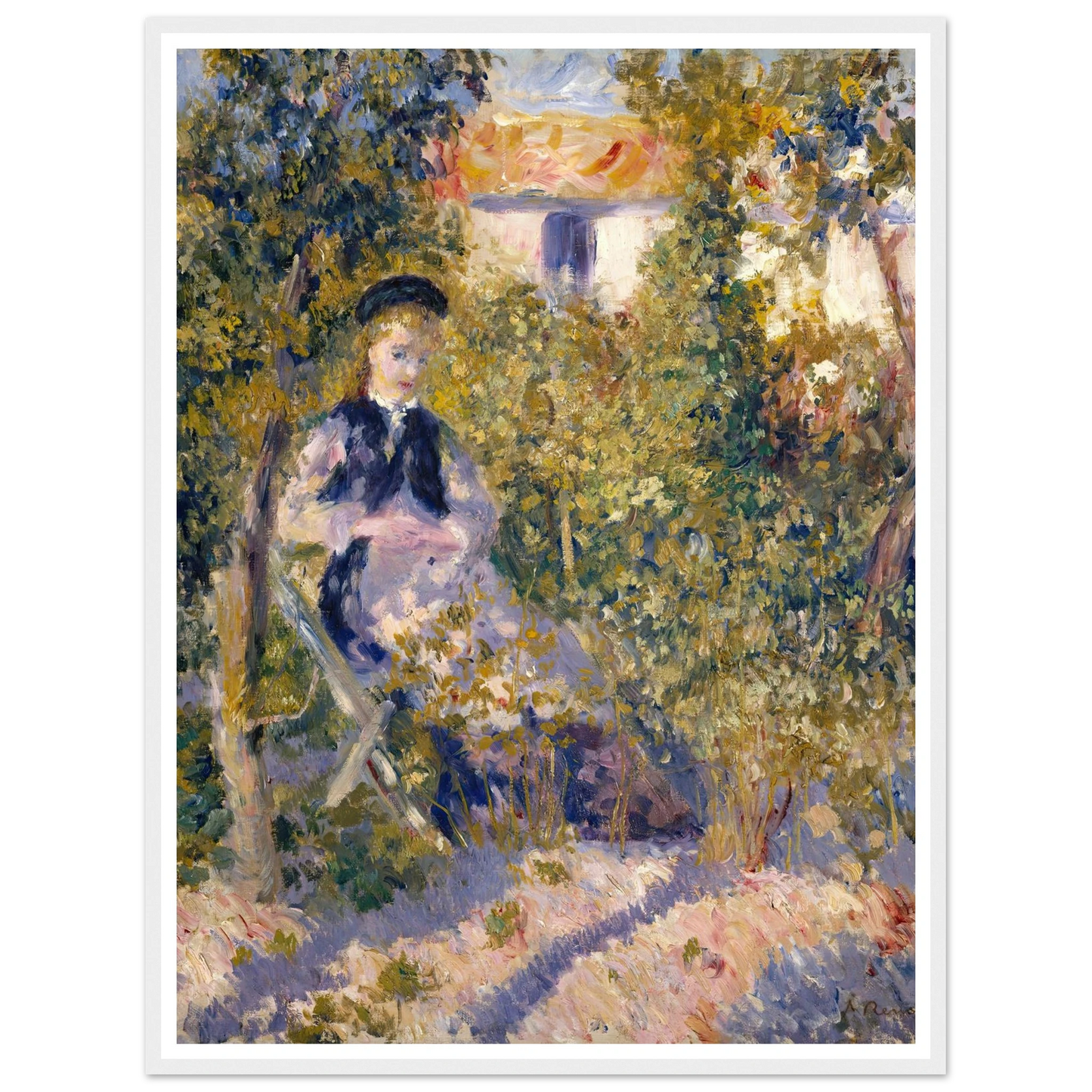 Nini in the Garden (Nini Lopez) (1876) Art Print | Pierre Auguste Renoir - Framed Poster - 30x40 cm / 12x16″ - Black frame