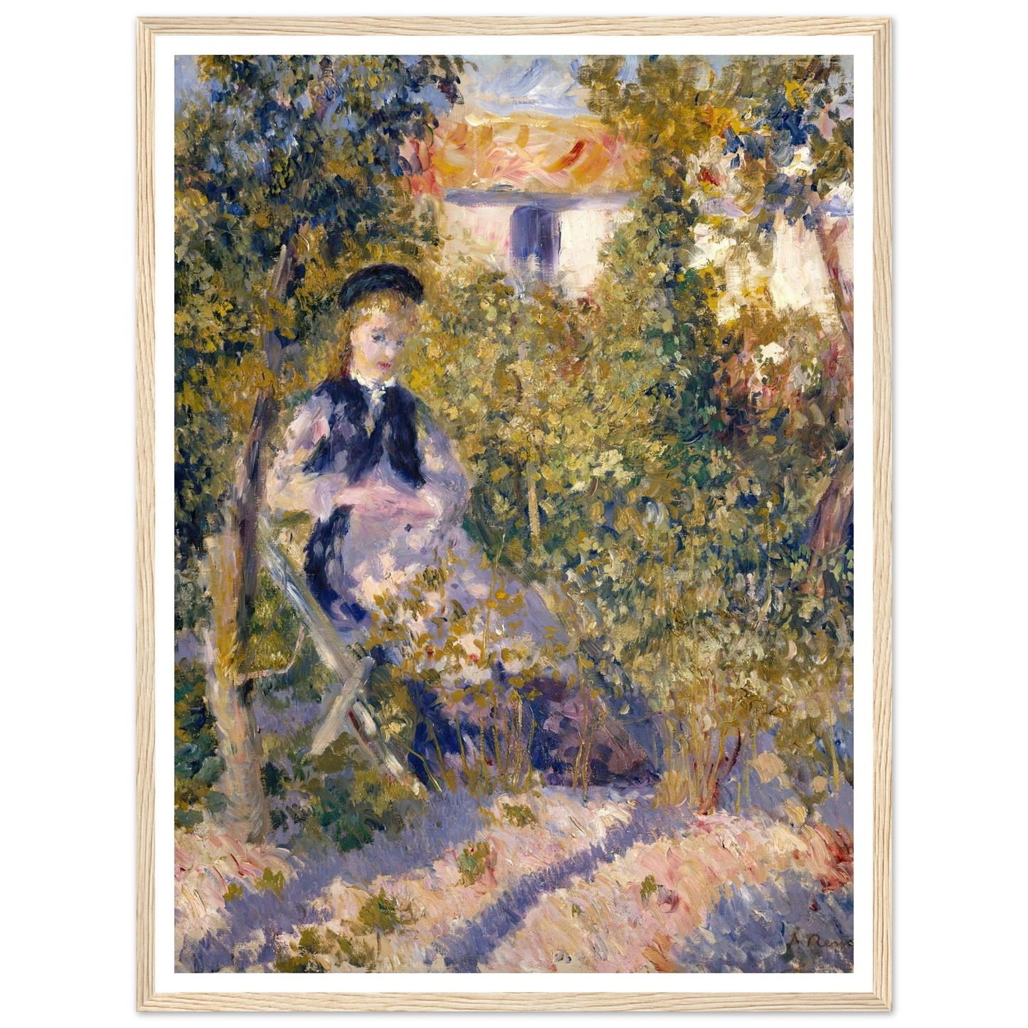 Nini in the Garden (Nini Lopez) (1876) Art Print | Pierre Auguste Renoir - Framed Poster - 30x40 cm / 12x16″ - Black frame