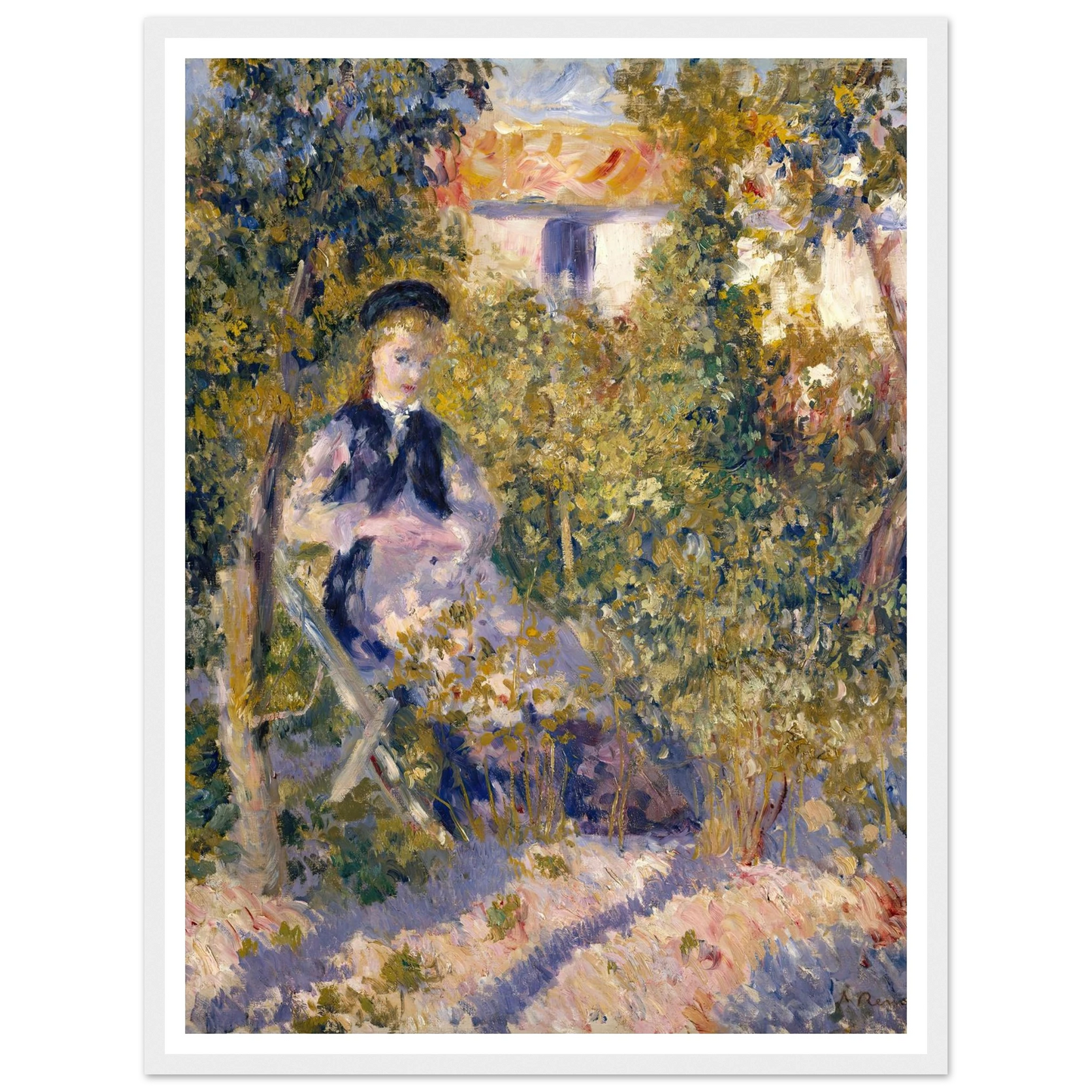 Nini in the Garden (Nini Lopez) (1876) Art Print | Pierre Auguste Renoir - Framed Poster - 30x40 cm / 12x16″ - Black frame