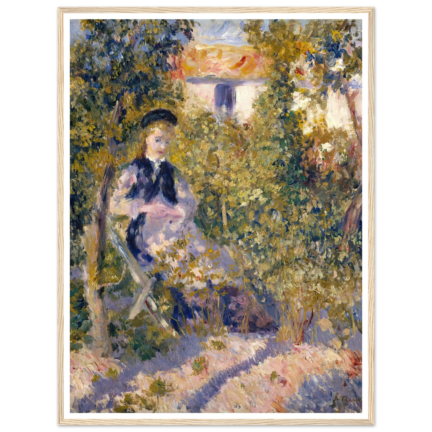 Nini in the Garden (Nini Lopez) (1876) Art Print | Pierre Auguste Renoir - Framed Poster - 30x40 cm / 12x16″ - Black frame