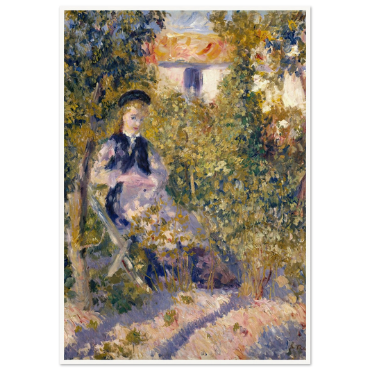 Nini in the Garden (Nini Lopez) (1876) Art Print | Pierre Auguste Renoir - Framed Poster - 30x40 cm / 12x16″ - Black frame