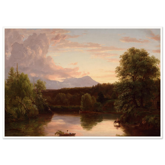 North Mountain and Catskill Creek (1838) Art Print | Thomas Cole - Framed Poster - 30x40 cm / 12x16″ - Black frame