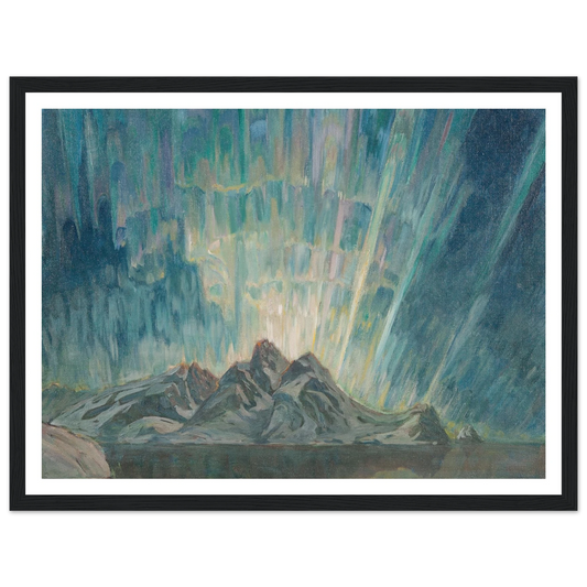 Northern Lights.Study from North Norway Art Print | Anna Boberg - Framed Poster - 30x40 cm / 12x16″ - Black frame