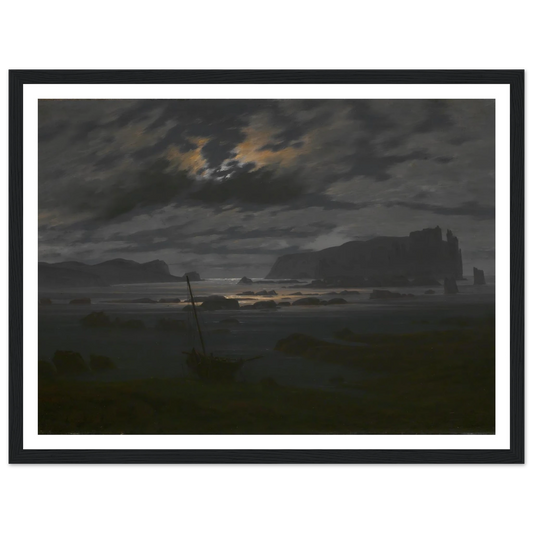Northern Sea in the Moonlight Art Print | Caspar David Friedrich - Framed Poster - 30x40 cm / 12x16″ - Black frame