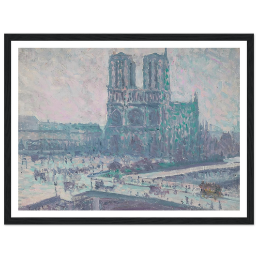 Notre Dame de Paris (1899) Art Print | Maximilien Luce - Framed Poster - 30x40 cm / 12x16″ - Black frame