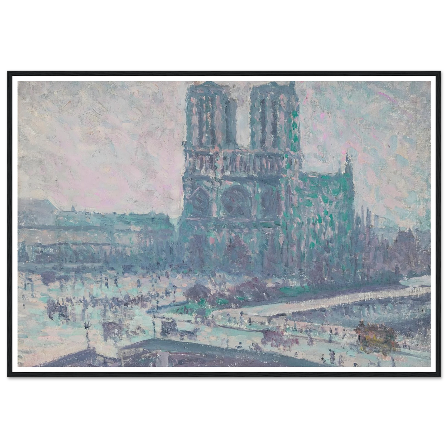 Notre Dame de Paris (1899) Art Print | Maximilien Luce - Framed Poster - 30x40 cm / 12x16″ - Black frame