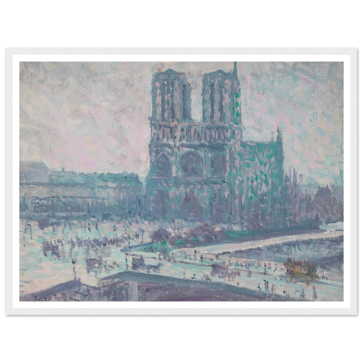 Notre Dame de Paris (1899) Art Print | Maximilien Luce - Framed Poster - 30x40 cm / 12x16″ - Black frame