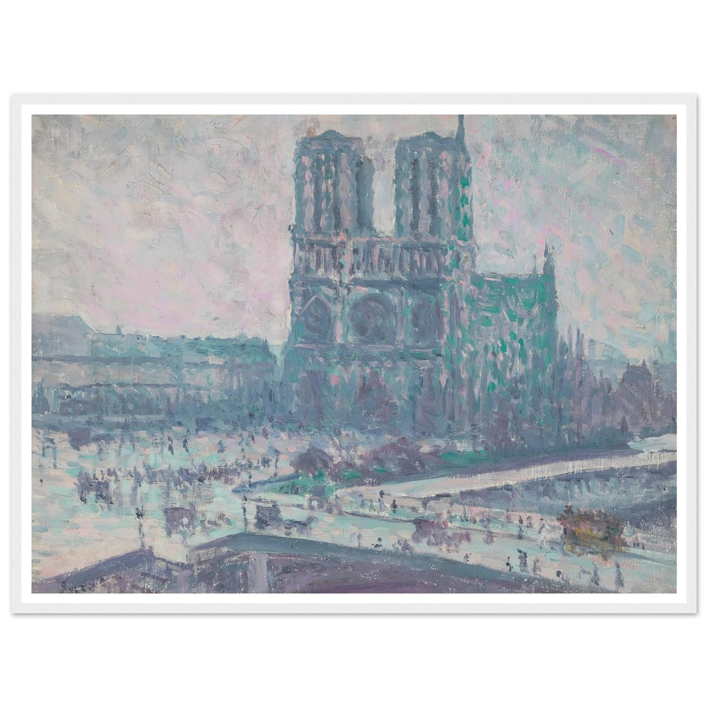 Notre Dame de Paris (1899) Art Print | Maximilien Luce - Framed Poster - 30x40 cm / 12x16″ - Black frame
