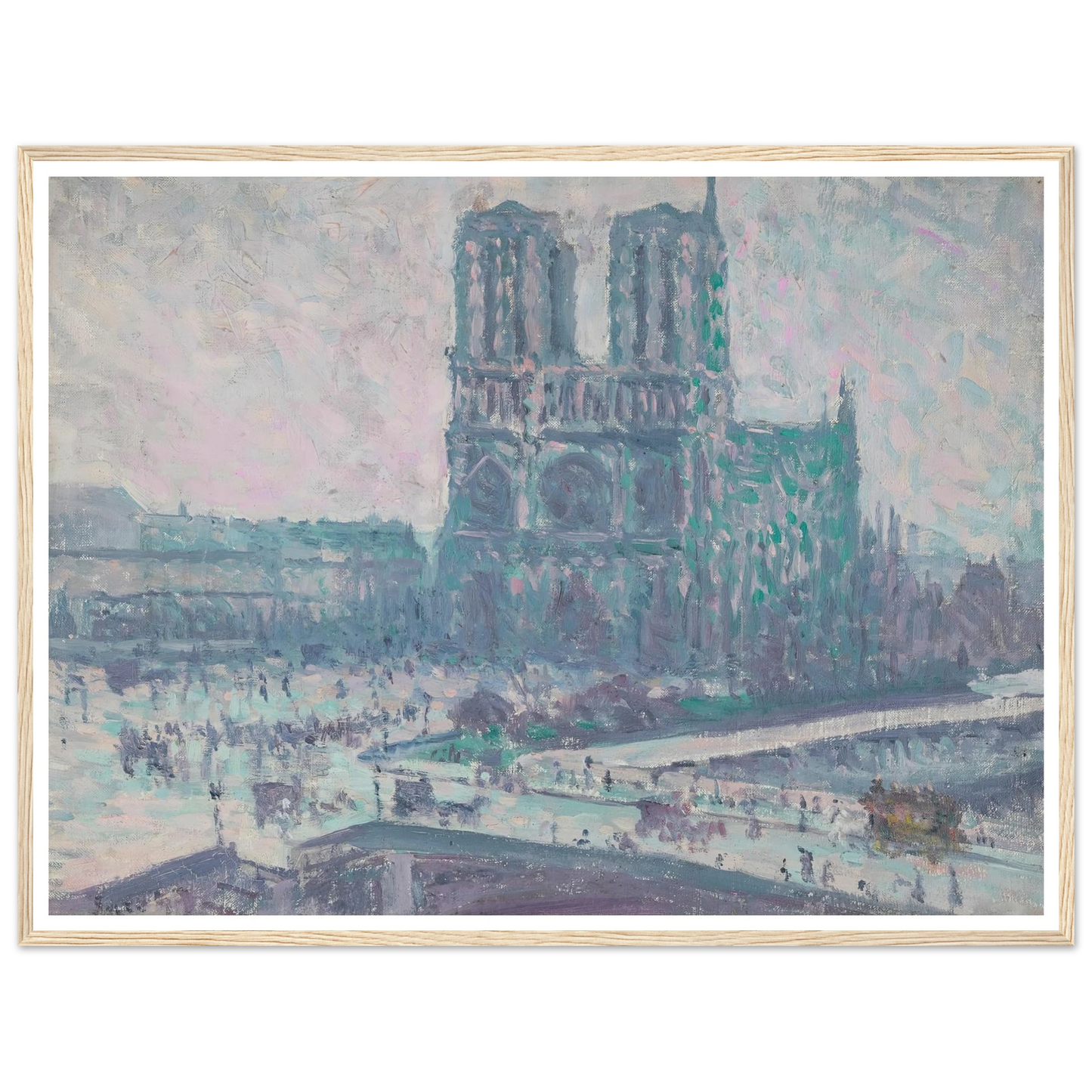 Notre Dame de Paris (1899) Art Print | Maximilien Luce - Framed Poster - 30x40 cm / 12x16″ - Black frame
