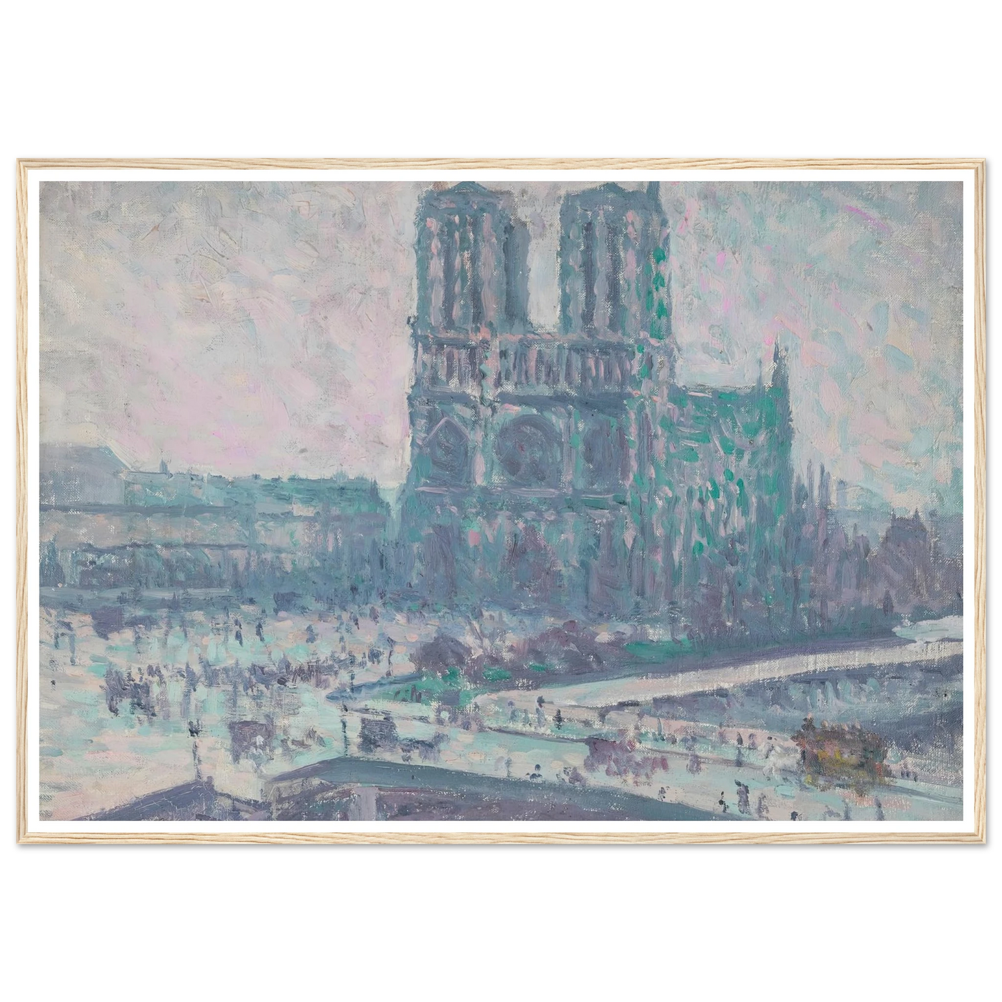 Notre Dame de Paris (1899) Art Print | Maximilien Luce - Framed Poster - 30x40 cm / 12x16″ - Black frame