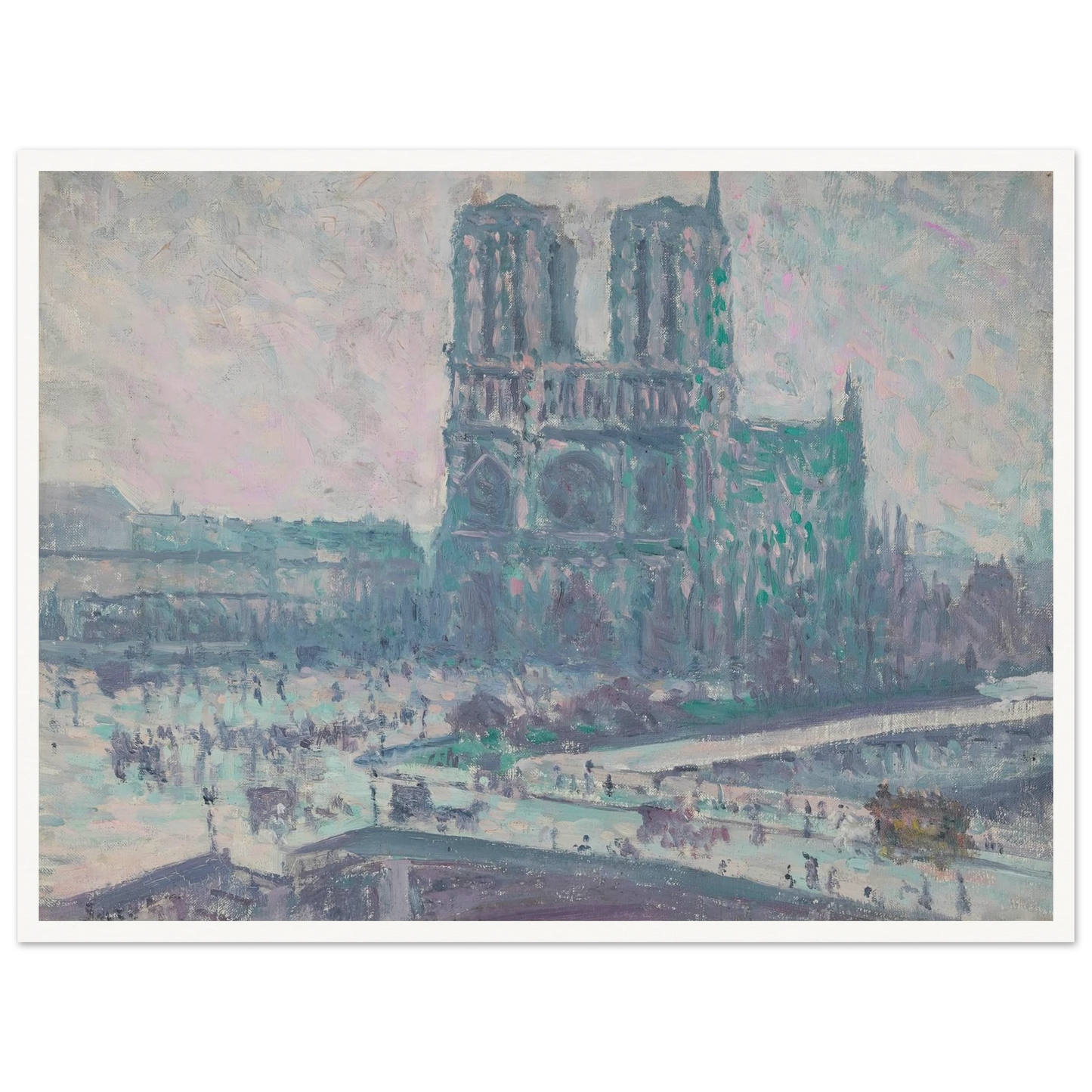 Notre Dame de Paris (1899) Art Print | Maximilien Luce - Framed Poster - 30x40 cm / 12x16″ - Black frame