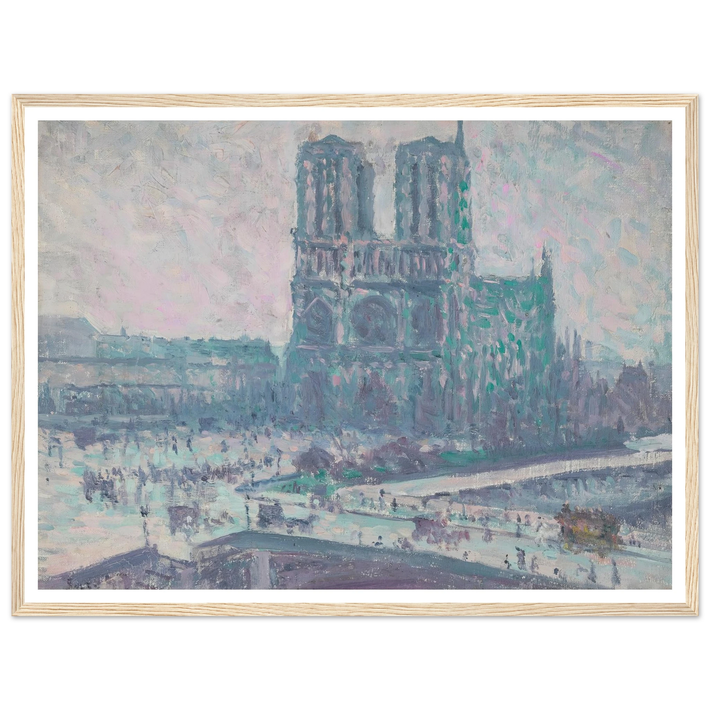 Notre Dame de Paris (1899) Art Print | Maximilien Luce - Framed Poster - 30x40 cm / 12x16″ - Black frame