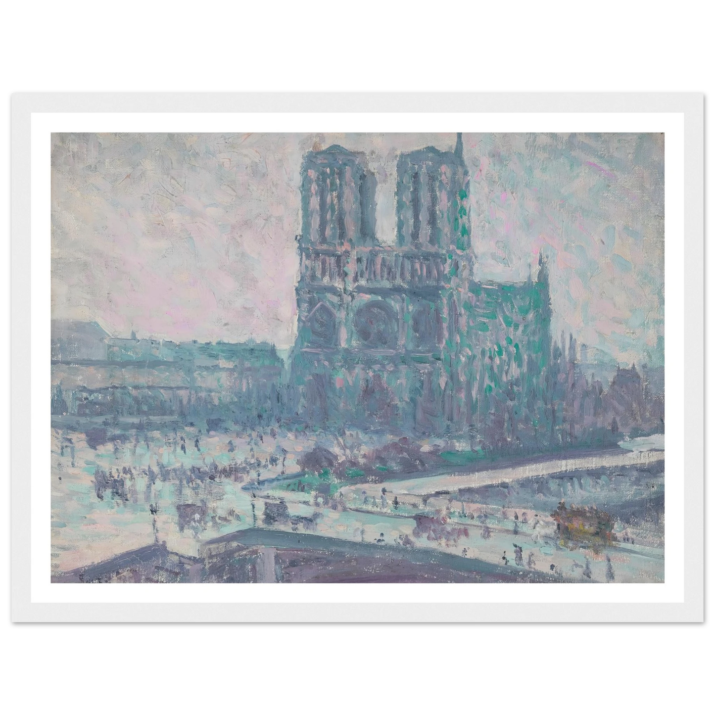 Notre Dame de Paris (1899) Art Print | Maximilien Luce - Framed Poster - 30x40 cm / 12x16″ - Black frame