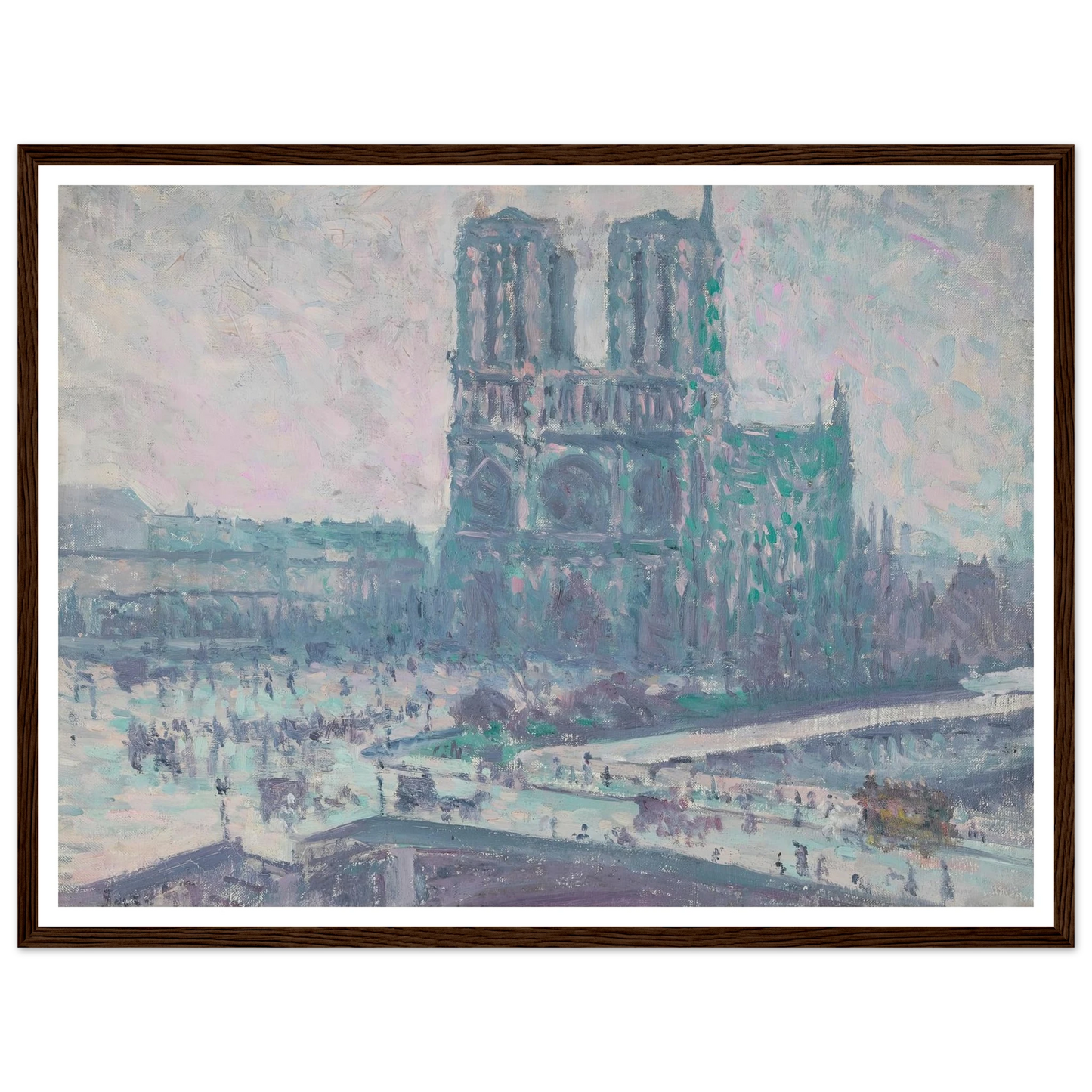 Notre Dame de Paris (1899) Art Print | Maximilien Luce - Framed Poster - 30x40 cm / 12x16″ - Black frame