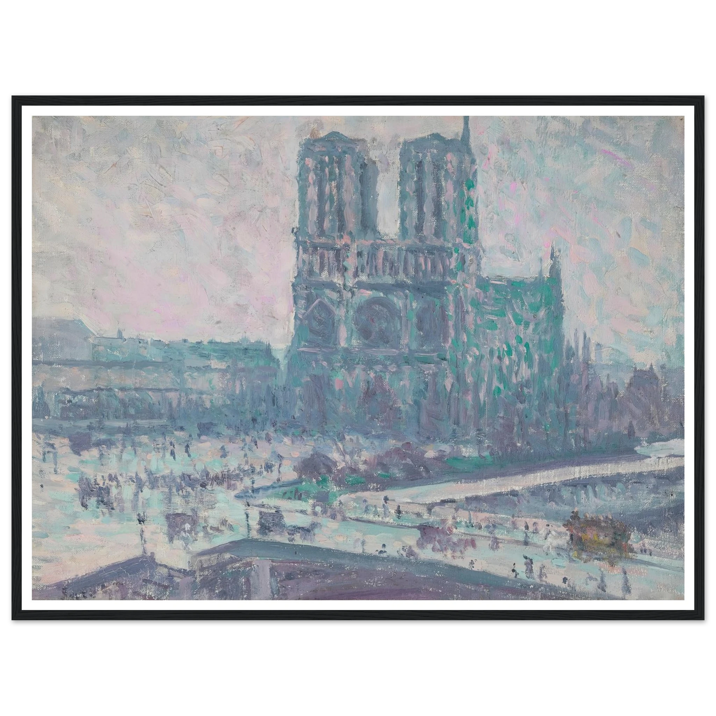 Notre Dame de Paris (1899) Art Print | Maximilien Luce - Framed Poster - 30x40 cm / 12x16″ - Black frame