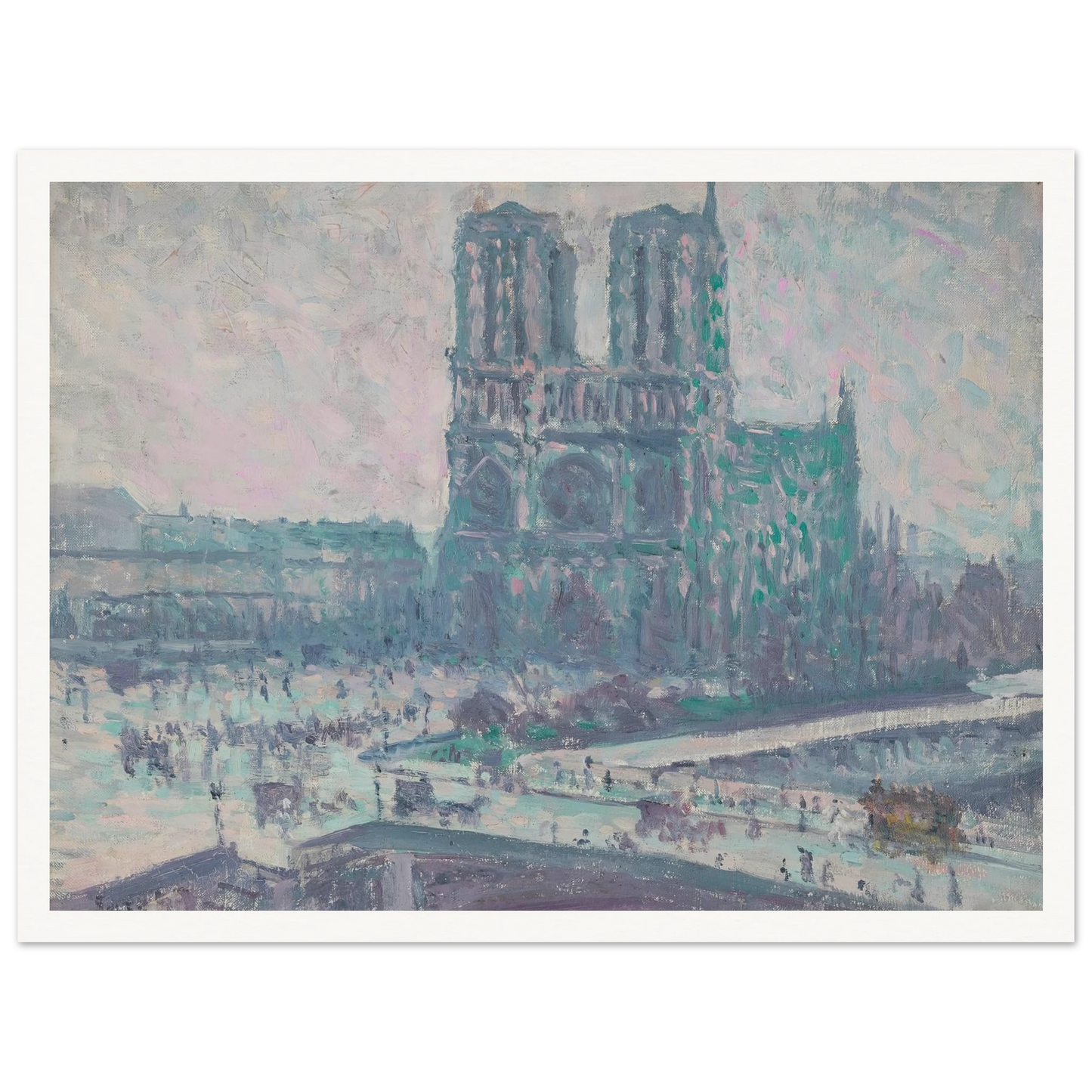 Notre Dame de Paris (1899) Art Print | Maximilien Luce - Framed Poster - 30x40 cm / 12x16″ - Black frame