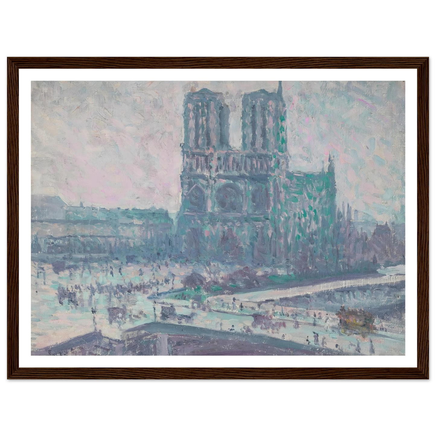 Notre Dame de Paris (1899) Art Print | Maximilien Luce - Framed Poster - 30x40 cm / 12x16″ - Black frame