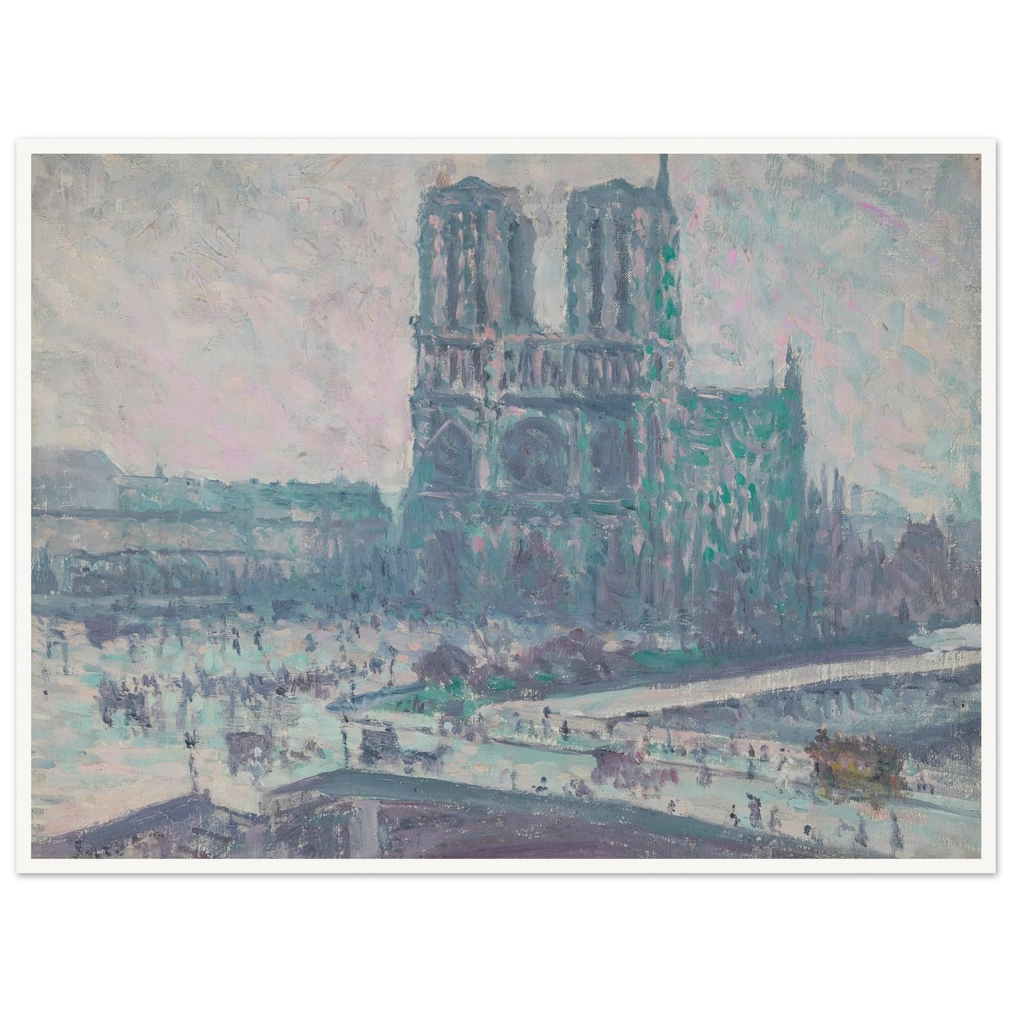 Notre Dame de Paris (1899) Art Print | Maximilien Luce - Framed Poster - 30x40 cm / 12x16″ - Black frame