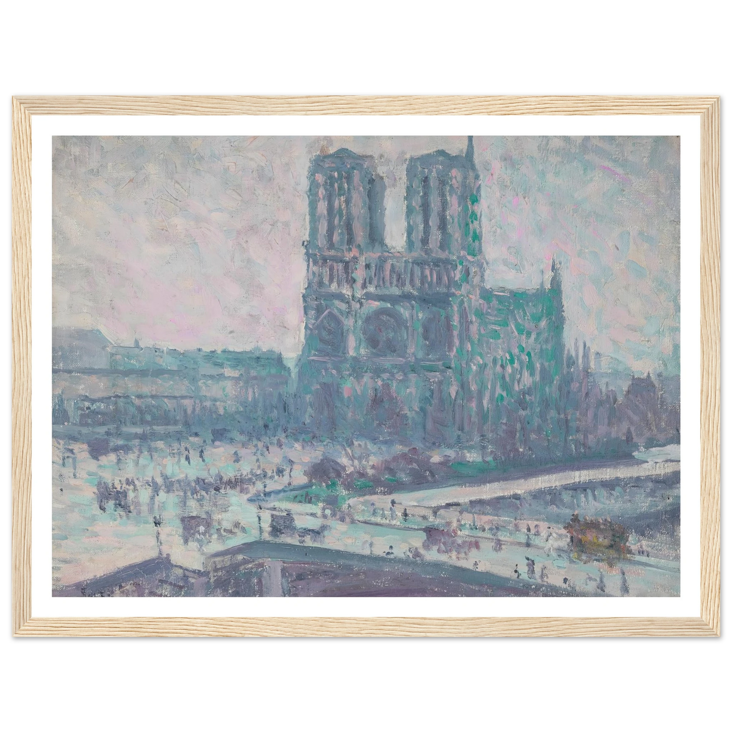 Notre Dame de Paris (1899) Art Print | Maximilien Luce - Framed Poster - 30x40 cm / 12x16″ - Black frame