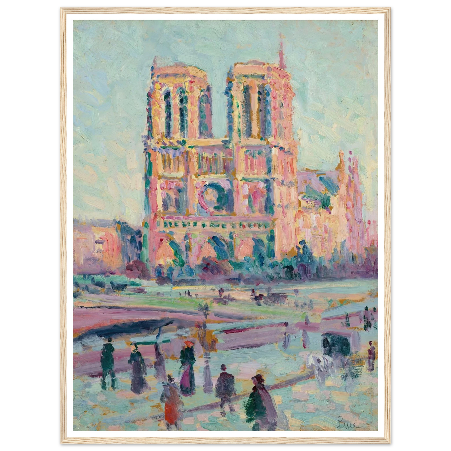 Notre-Dame de Paris (1910) Art Print | Maximilien Luce - Framed Poster - 30x40 cm / 12x16″ - Black frame