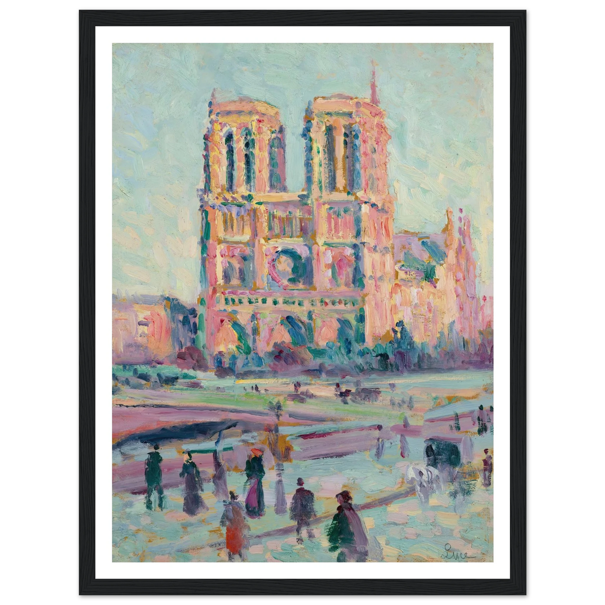 Notre-Dame de Paris (1910) Art Print | Maximilien Luce - Framed Poster - 30x40 cm / 12x16″ - Black frame