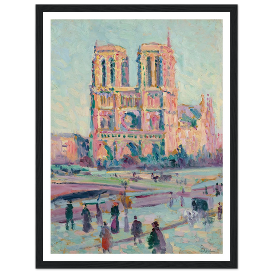 Notre-Dame de Paris (1910) Art Print | Maximilien Luce - Framed Poster - 30x40 cm / 12x16″ - Black frame