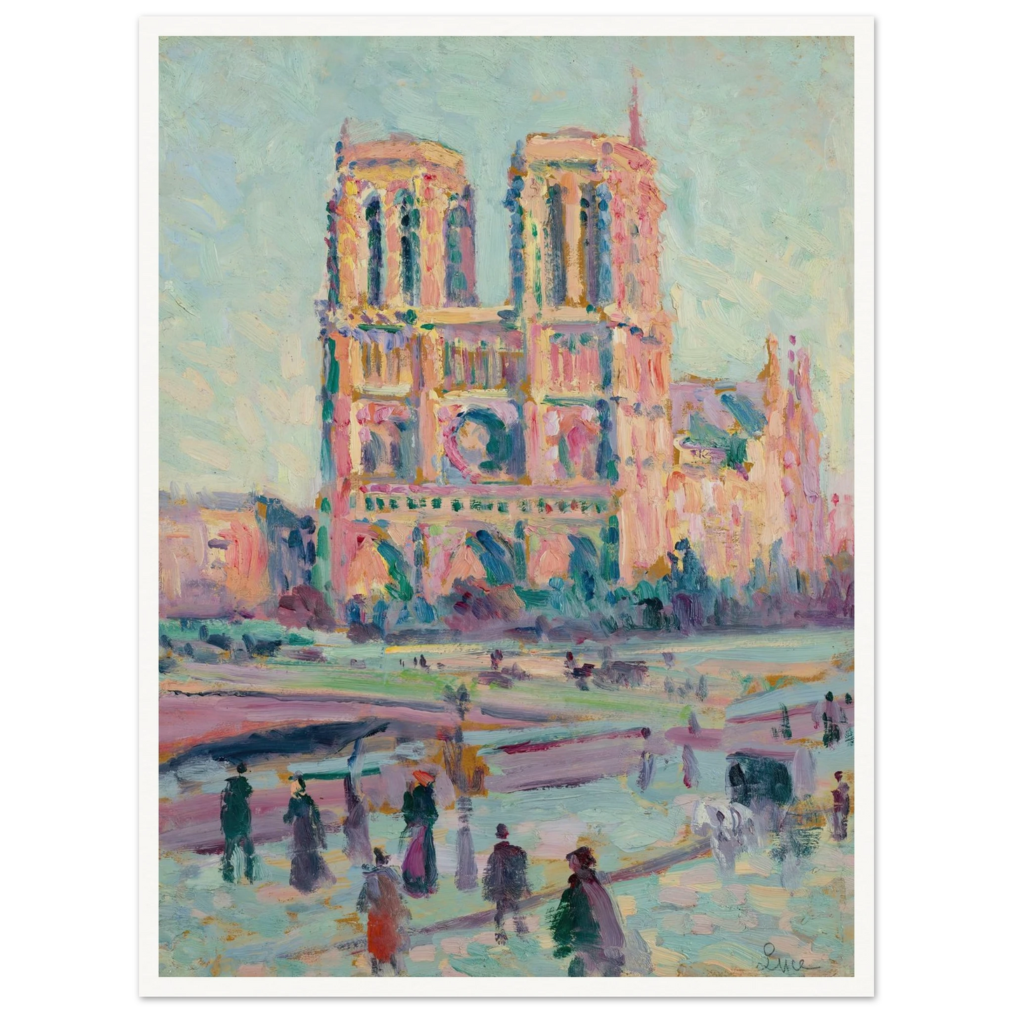 Notre-Dame de Paris (1910) Art Print | Maximilien Luce - Framed Poster - 30x40 cm / 12x16″ - Black frame