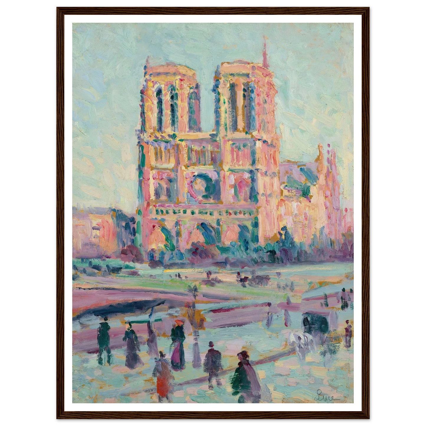 Notre-Dame de Paris (1910) Art Print | Maximilien Luce - Framed Poster - 30x40 cm / 12x16″ - Black frame
