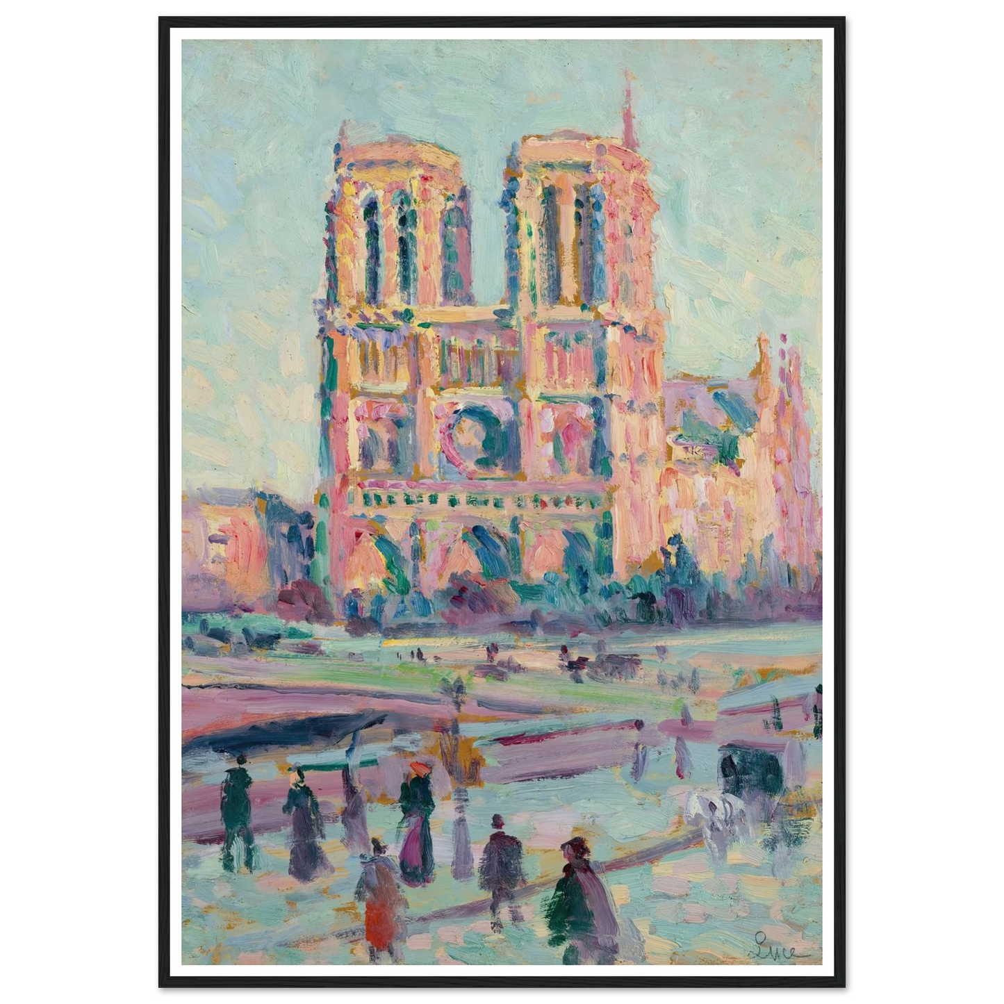 Notre-Dame de Paris (1910) Art Print | Maximilien Luce - Framed Poster - 30x40 cm / 12x16″ - Black frame