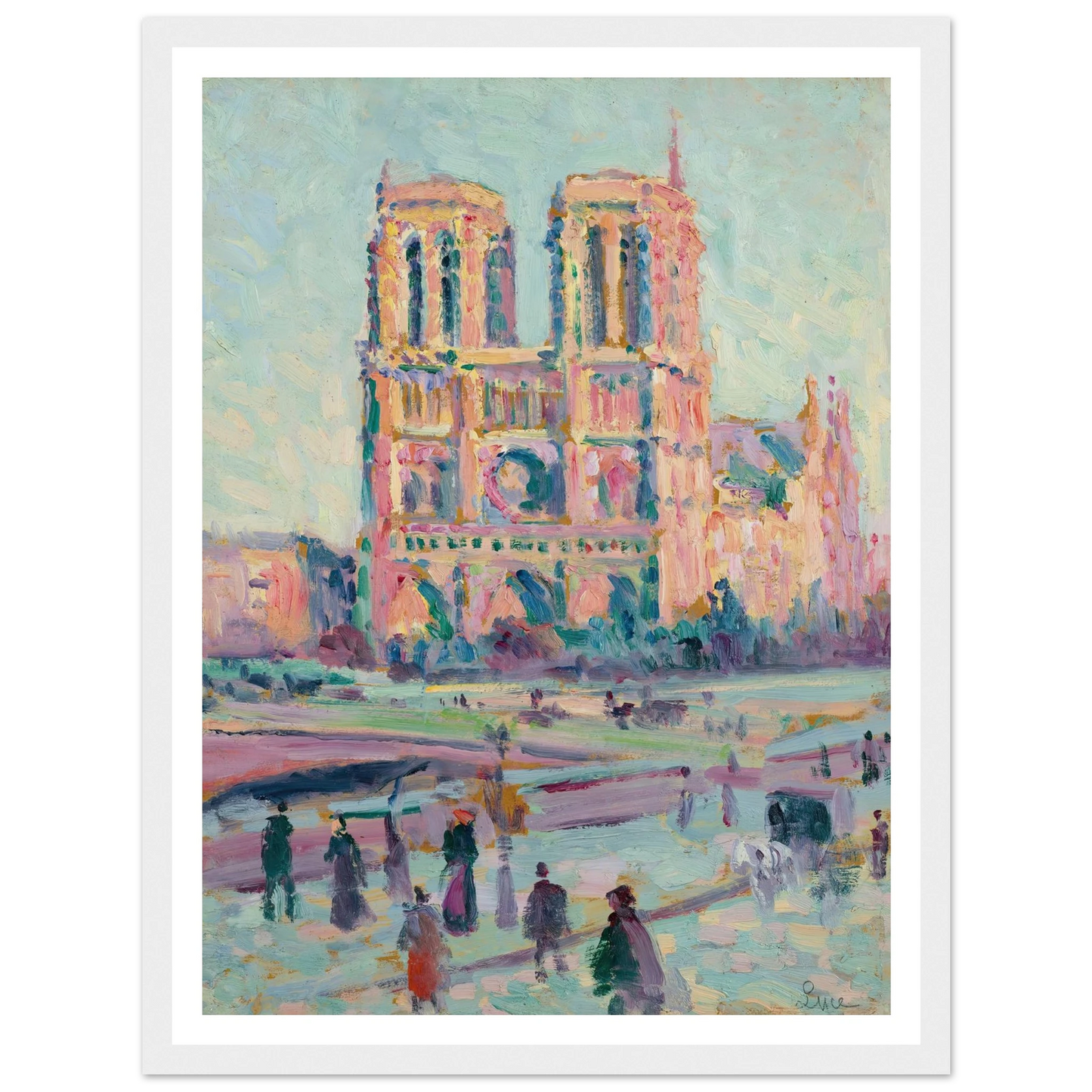 Notre-Dame de Paris (1910) Art Print | Maximilien Luce - Framed Poster - 30x40 cm / 12x16″ - Black frame