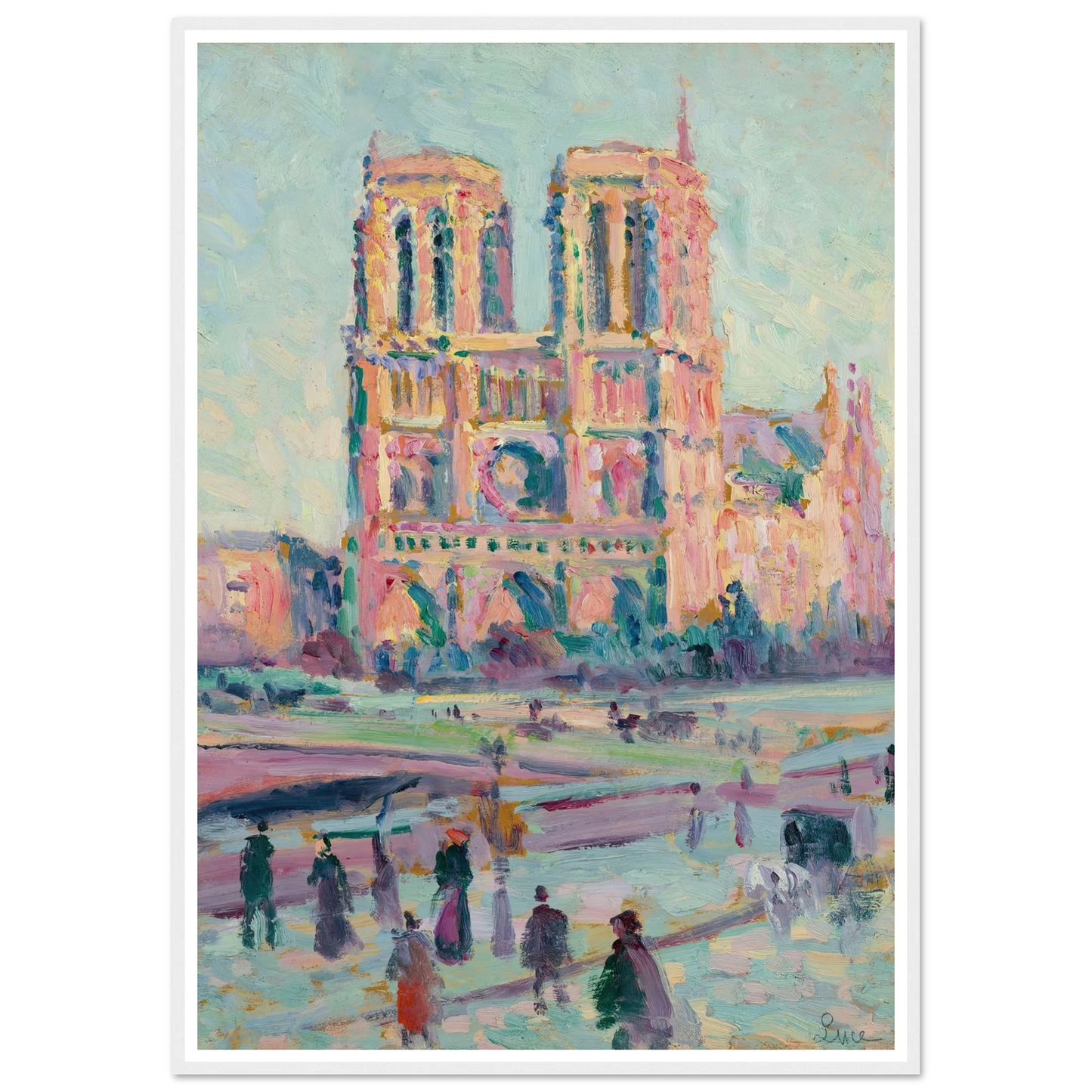 Notre-Dame de Paris (1910) Art Print | Maximilien Luce - Framed Poster - 30x40 cm / 12x16″ - Black frame