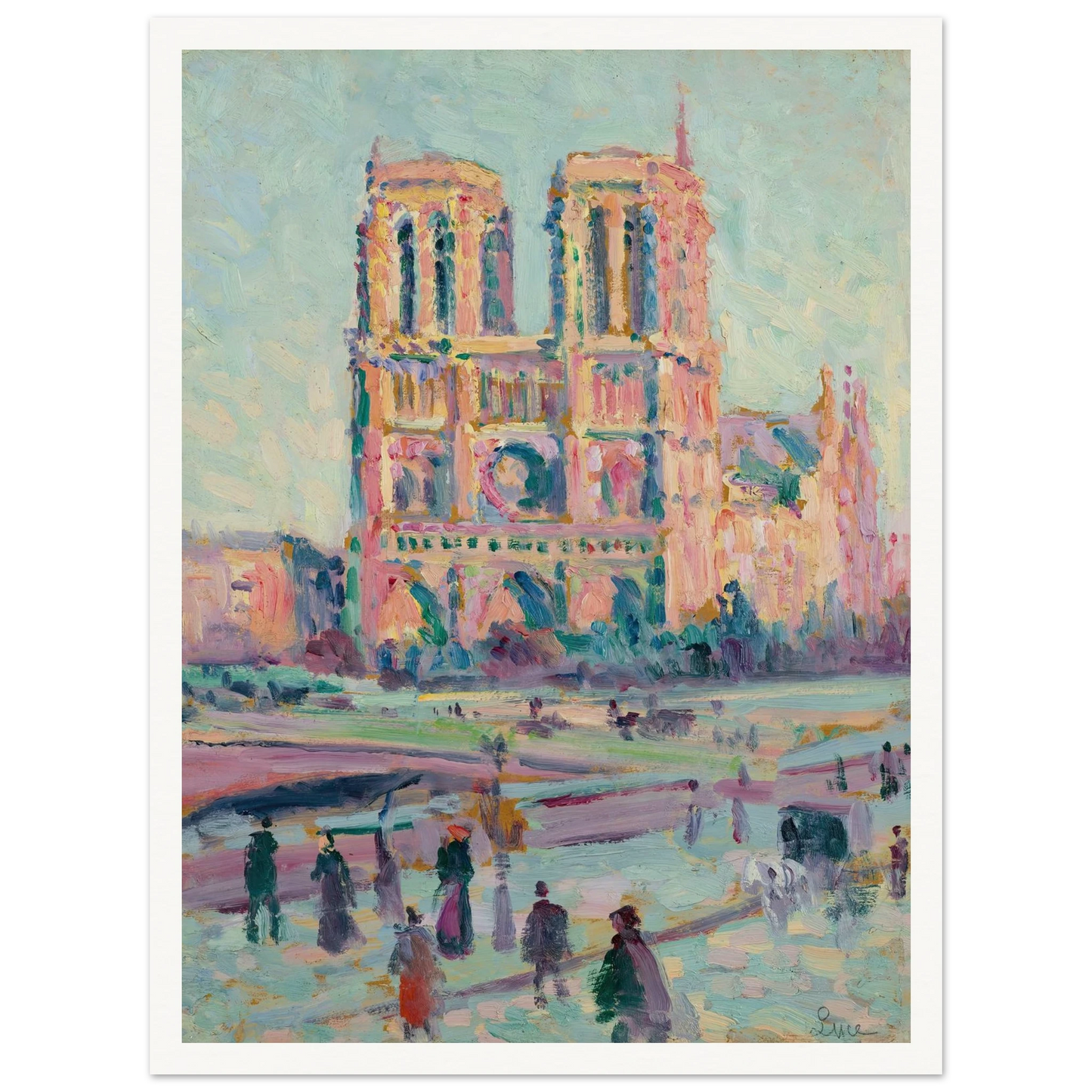 Notre-Dame de Paris (1910) Art Print | Maximilien Luce - Framed Poster - 30x40 cm / 12x16″ - Black frame