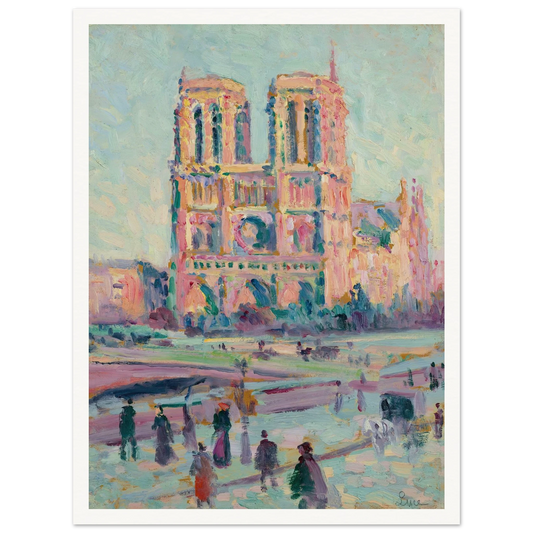 Notre-Dame de Paris (1910) Art Print | Maximilien Luce - Framed Poster - 30x40 cm / 12x16″ - Black frame