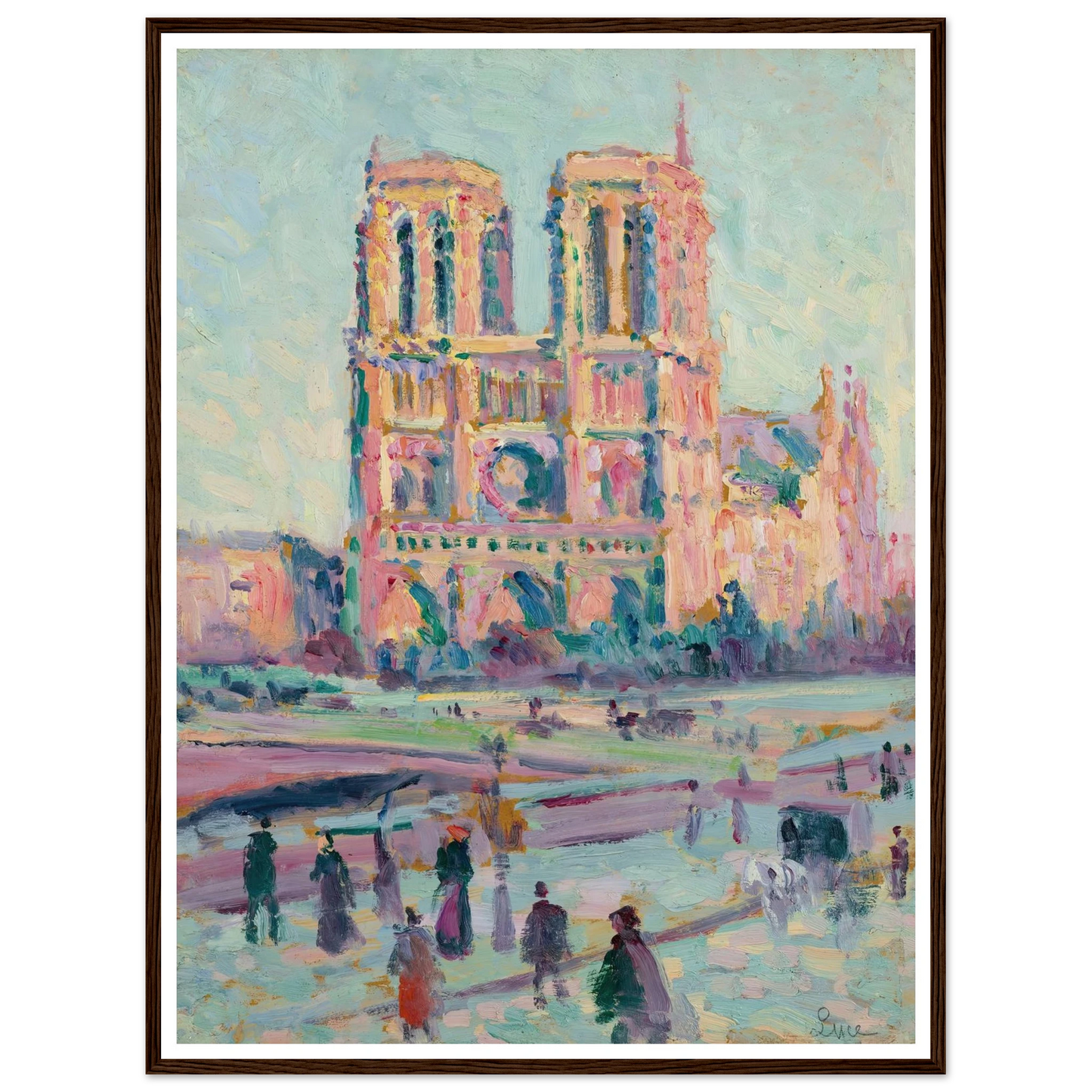 Notre-Dame de Paris (1910) Art Print | Maximilien Luce - Framed Poster - 30x40 cm / 12x16″ - Black frame