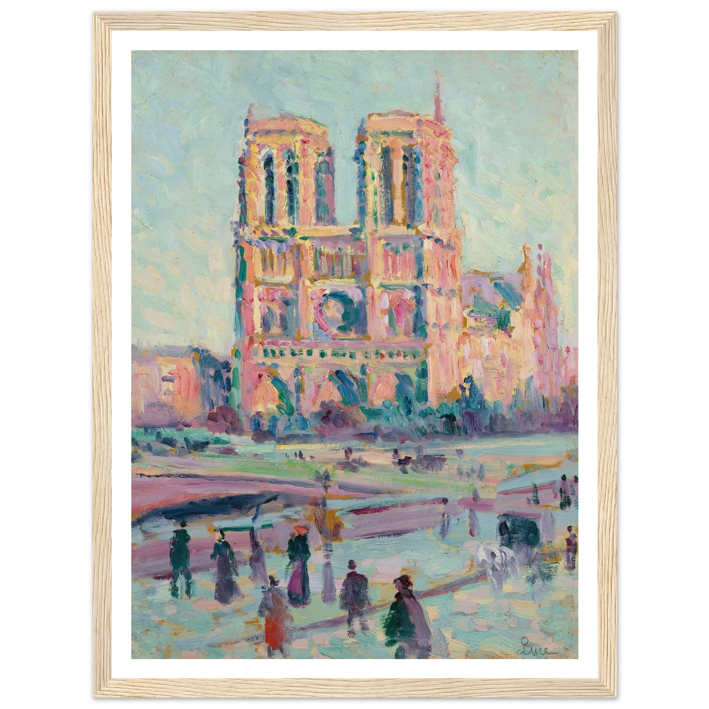 Notre-Dame de Paris (1910) Art Print | Maximilien Luce - Framed Poster - 30x40 cm / 12x16″ - Black frame