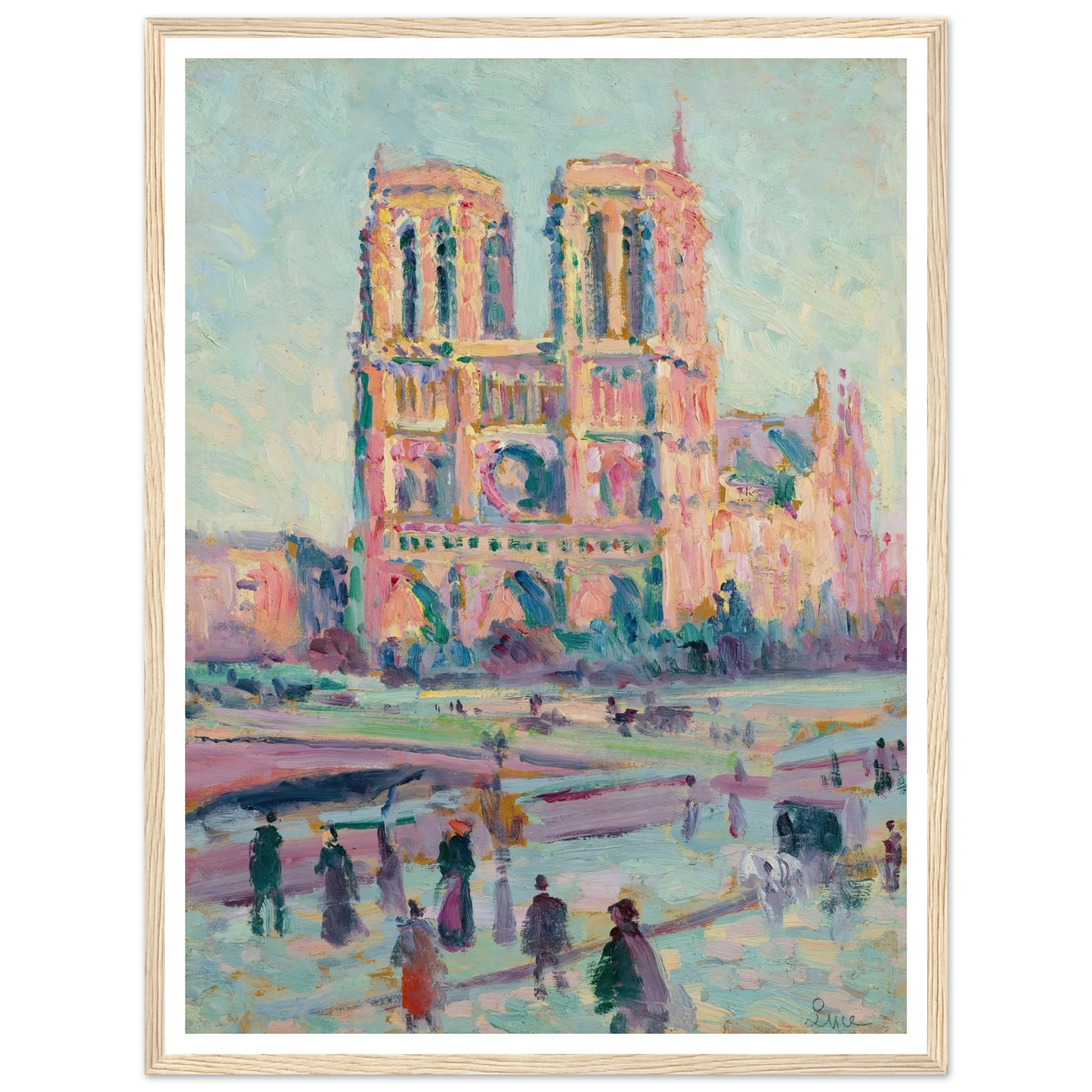 Notre-Dame de Paris (1910) Art Print | Maximilien Luce - Framed Poster - 30x40 cm / 12x16″ - Black frame