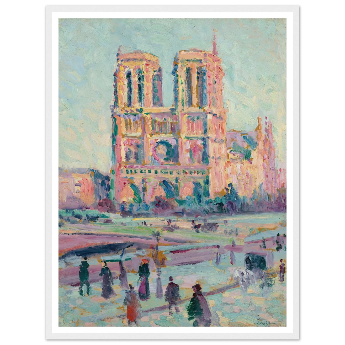 Notre-Dame de Paris (1910) Art Print | Maximilien Luce - Framed Poster - 30x40 cm / 12x16″ - Black frame