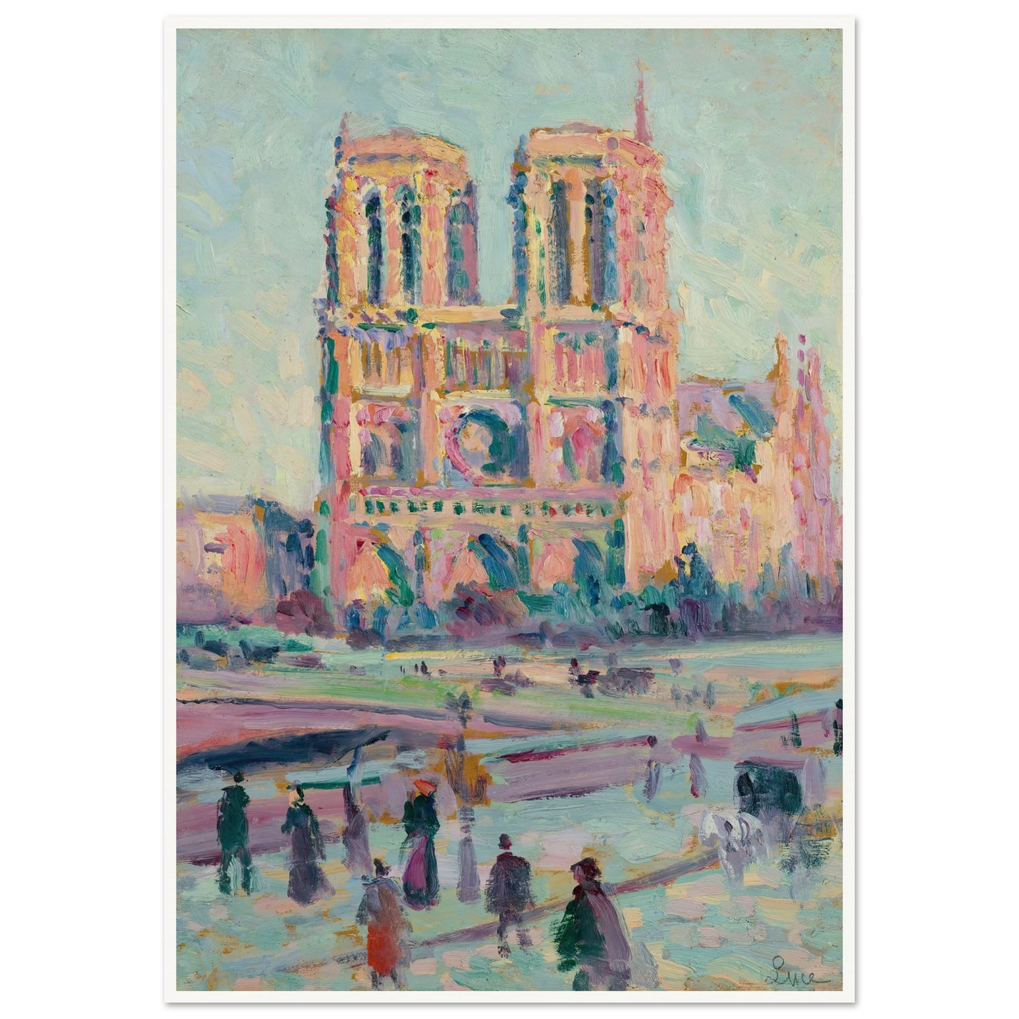 Notre-Dame de Paris (1910) Art Print | Maximilien Luce - Framed Poster - 30x40 cm / 12x16″ - Black frame