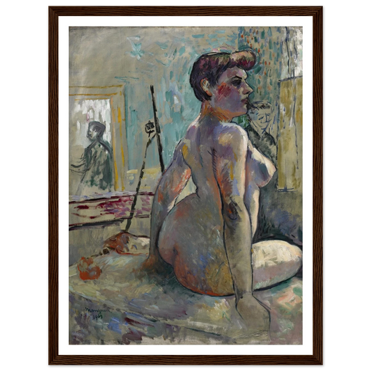 Nu à l’atelier (La Croupe, Rue Boursault) (1903) Art Print | Henri Manguin - Framed Poster - 30x40 cm / 12x16″ - Black frame