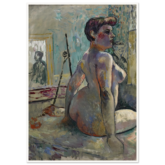 Nu à l’atelier (La Croupe, Rue Boursault) (1903) Art Print | Henri Manguin - Framed Poster - 30x40 cm / 12x16″ - Black frame