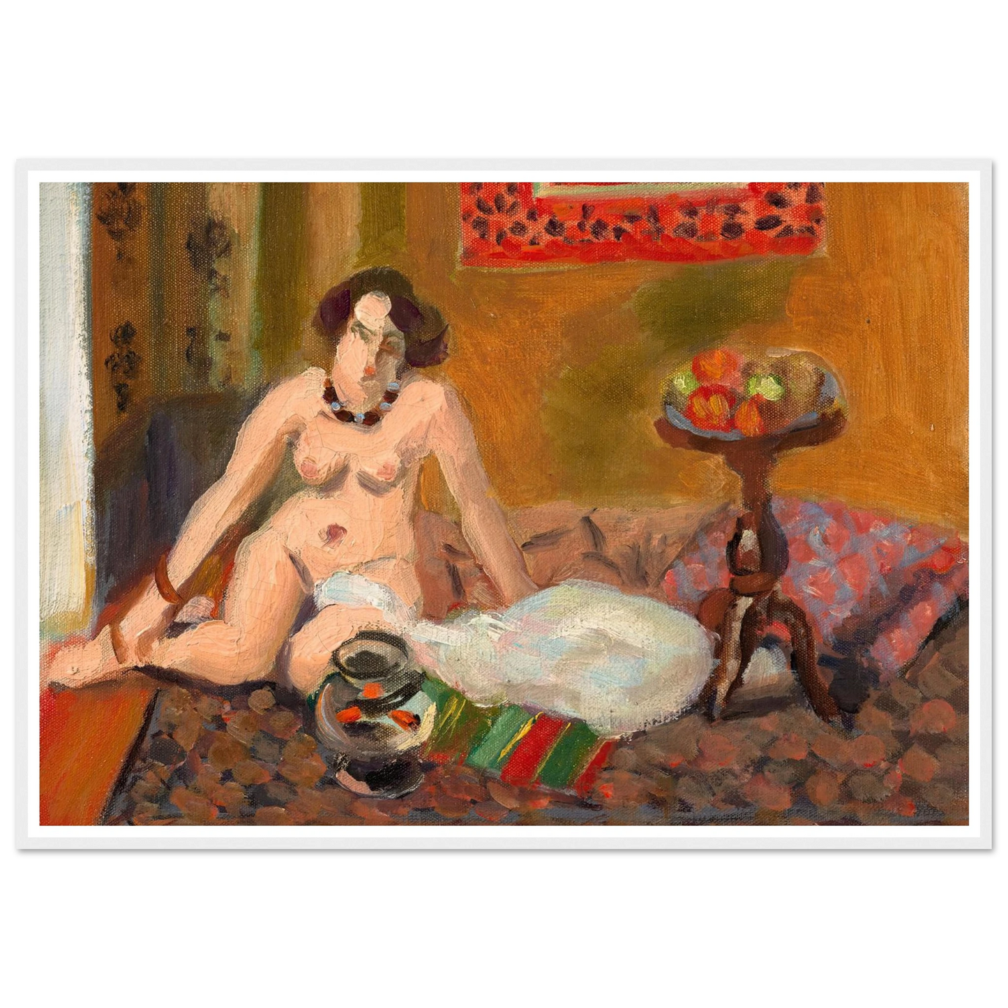 Nu accroupi près d’un aquarium (Nu aux poissons rouges) (1921-1922) Art Print | Henri Matisse - Framed Poster - 30x40 cm / 12x16″ - Black frame